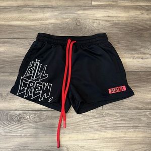 Kill Crew MUAY THAI SHORTS (MID THIGH CUT) - BLACK | Size M |
